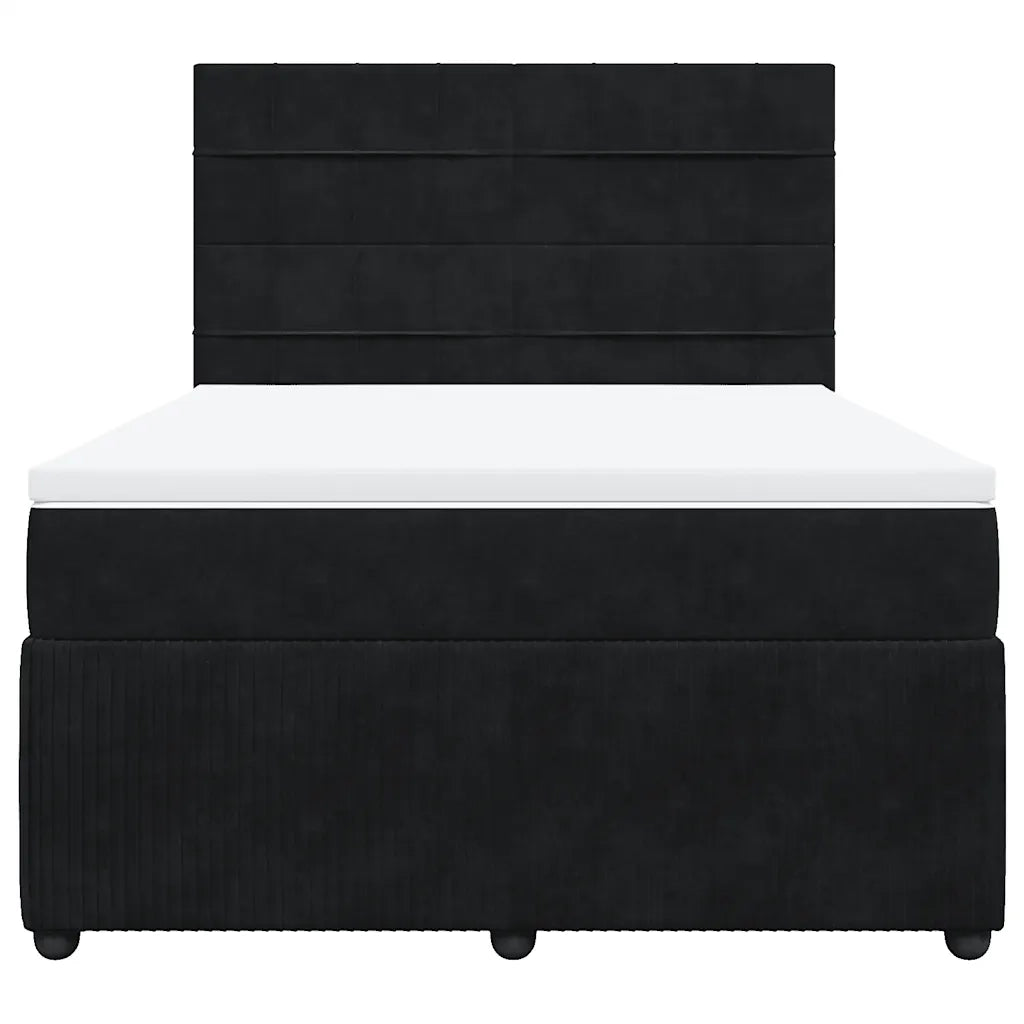 Giroletto a Molle con Materasso Nero 140x190 cm in Velluto 3294636