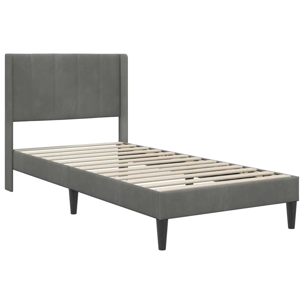 Struttura del letto-Giroletto Grigio Scuro 100 x 200 cm Velluto 373939