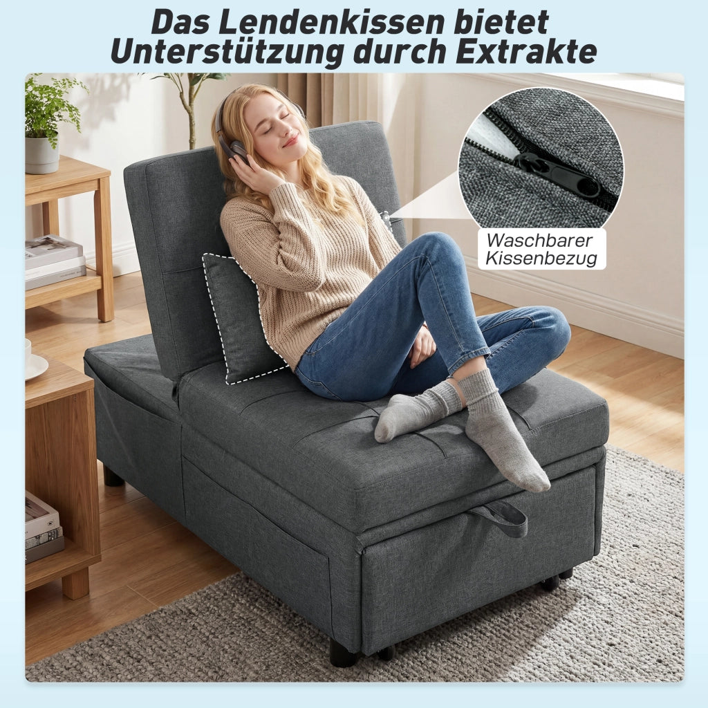 Divano letto reclinabile 2 posti ¨C Minimal ¨C Grigio