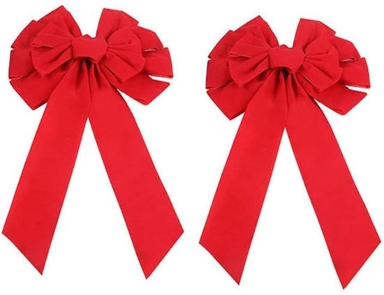 Stendardi di Natale in velluto - Grande dimensione - Ideali per la decorazione - Rosso - Stendardo di Natale per regalo - Decorazione di Natale - 25 cm