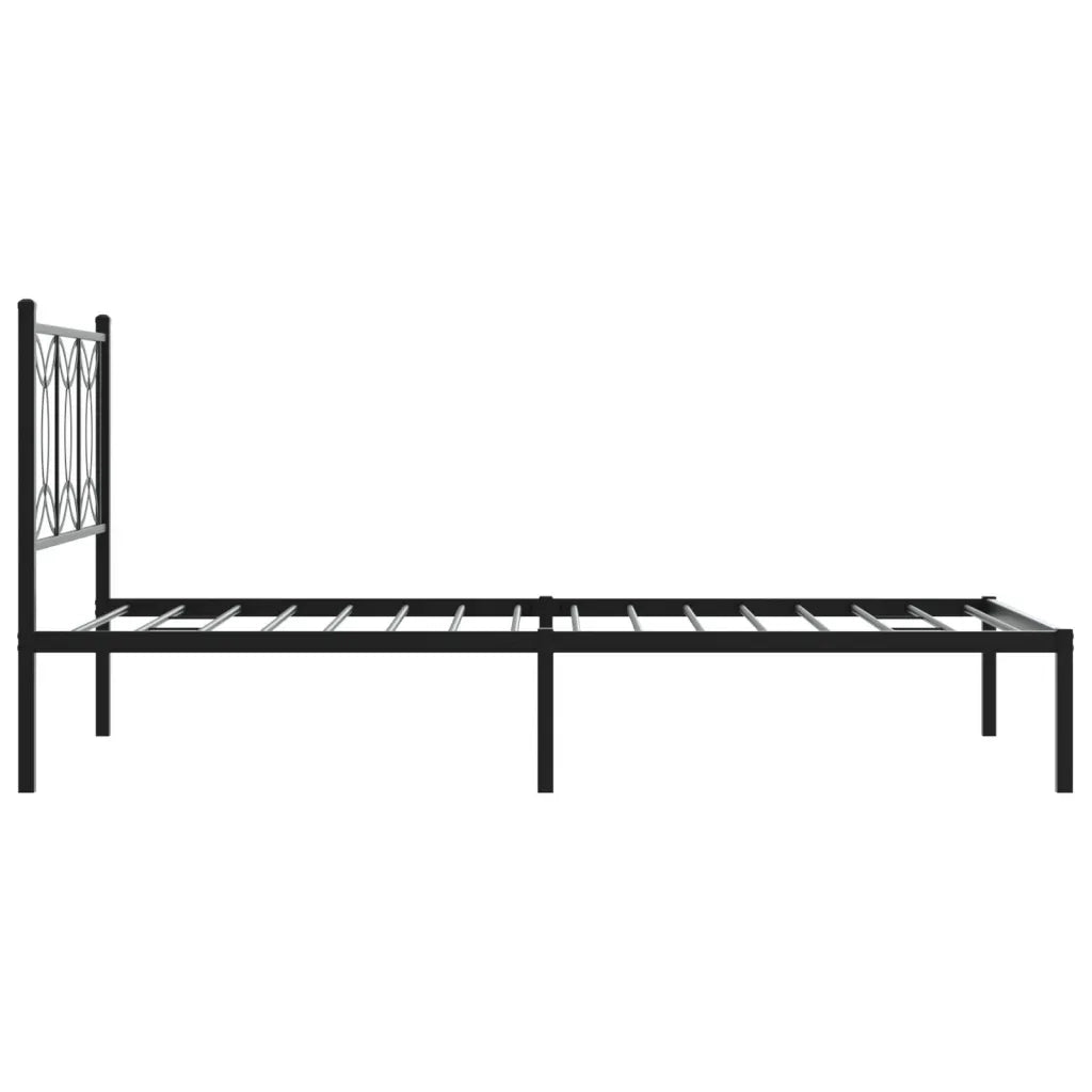 Giroletto con Testiera Metallo Nero 100x200 cm 376123