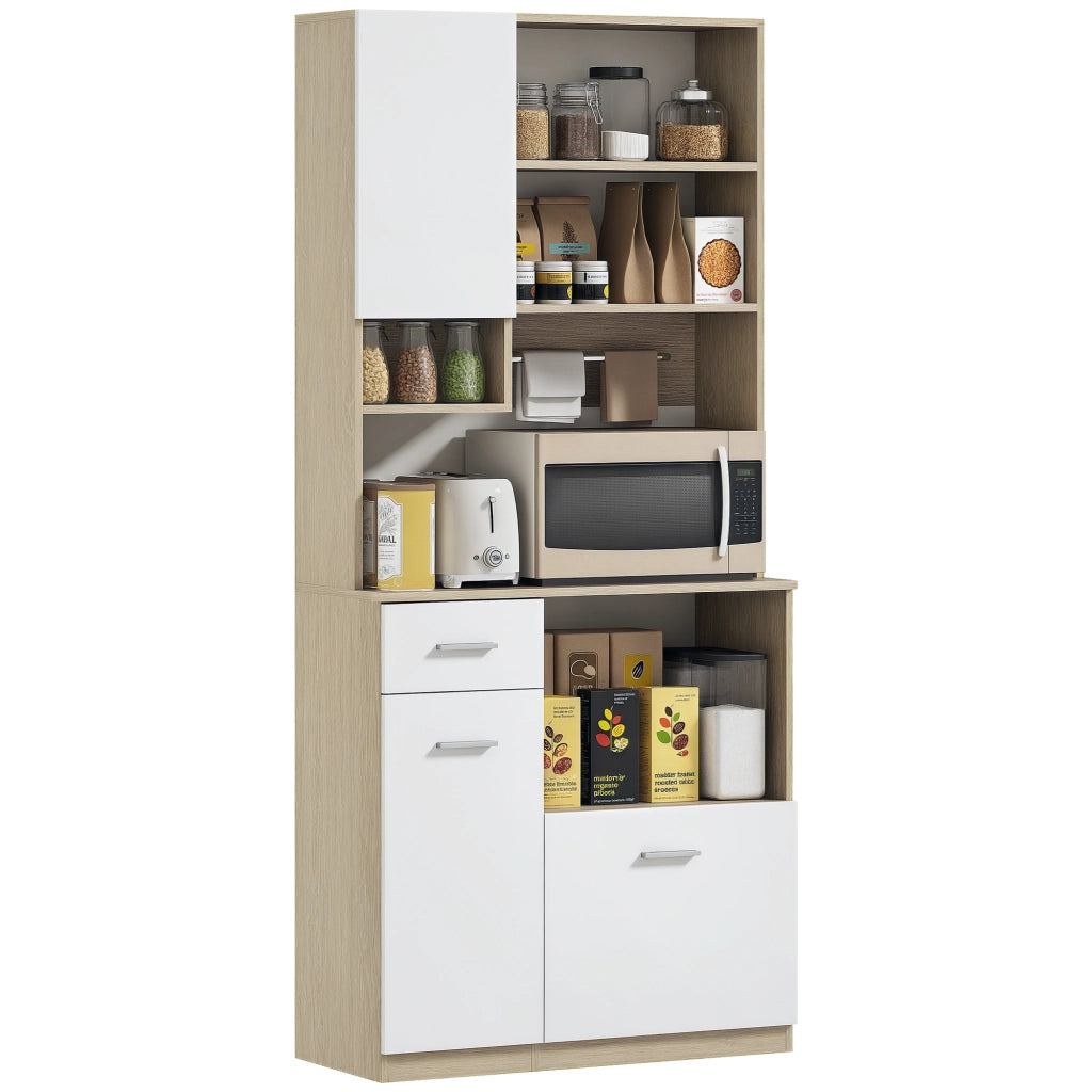 Armadio Dispensa con Cassetto e Ripiani ¨C Minimal ¨C Bianco 80x35x180 cm