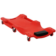 Carrello a Rulli per Montaggio con Ripiano e Testiera ¨C Minimal ¨C Rosso 100x48x12 cm