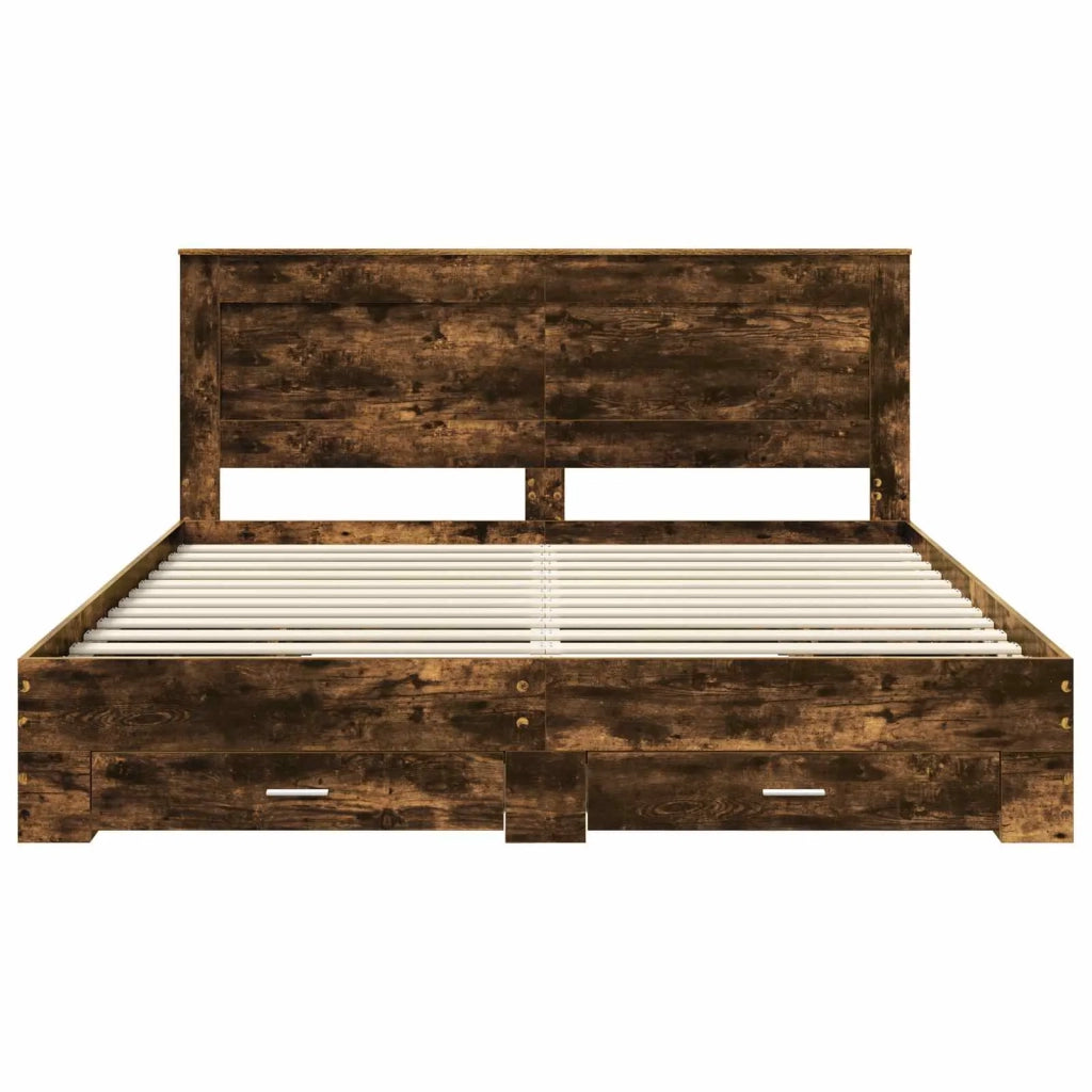 Struttura del letto con cassetto con testiera Legno multistrato 3410287