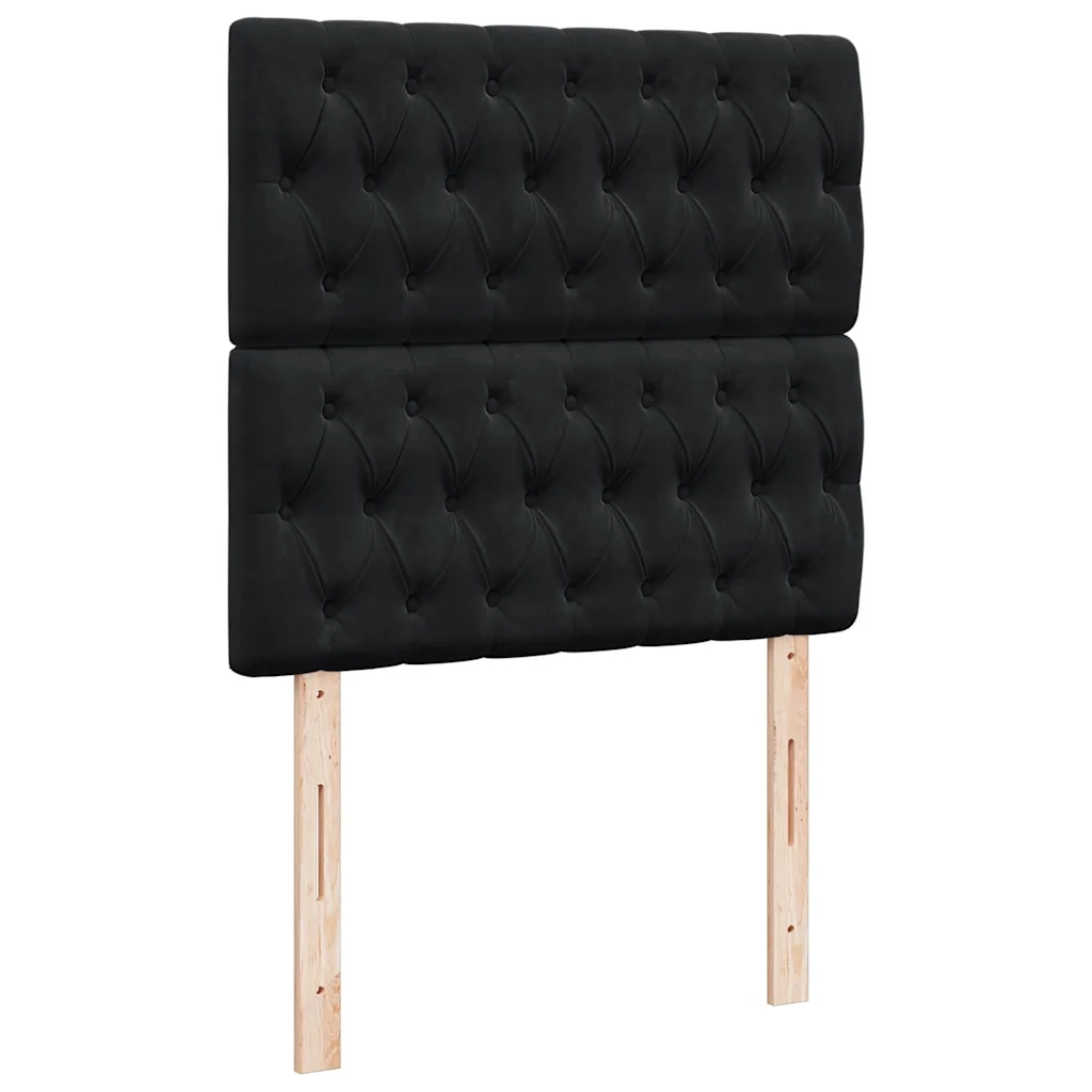 Giroletto a Molle con Materasso Nero 100x200 cm in Velluto 3294570