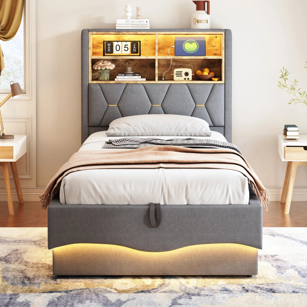 letto per bambini in ferro grigio 90 x 200 cm