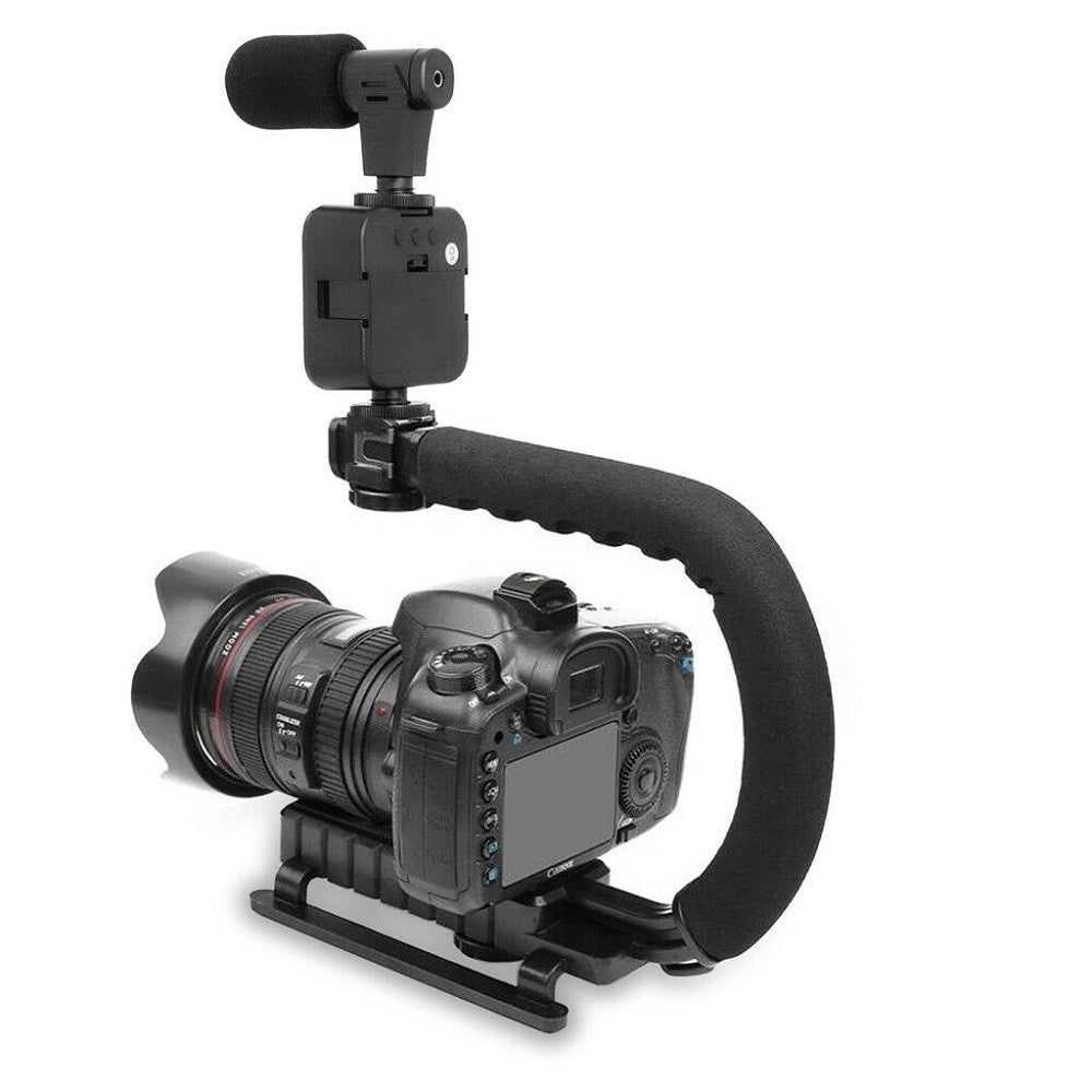Trade Shop - Supporto Stabilizzatore Portatile Videocamera Smartphone Luce Microfono Ay-49u -