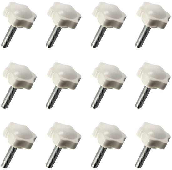 Maniglia a Mano 12 pezzi - Viti a Tappo - Viti a Bucia - Viti a Bocco - Testa in Plastica - Protezione contro la Corrosione - Maniglia a Viti