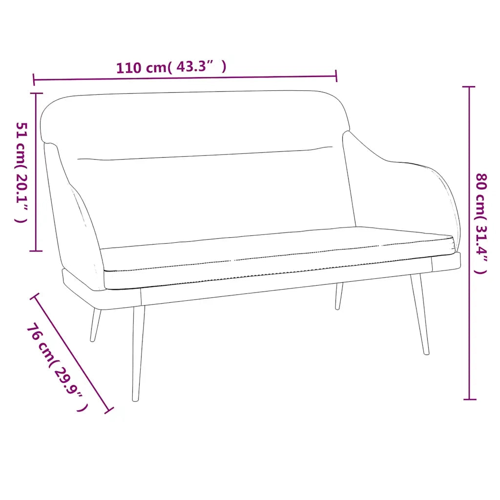 Panca-Sgabello Blu 110x76x80 cm in Velluto 366292