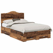Letto matrimoniale | Letto per adulti | Struttura del letto con testiera Legno vecchio 120 x 190 cm