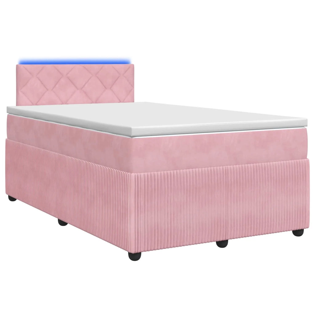 Letto box spring con materasso Rosa 120 x 200 cm Velluto 3453130