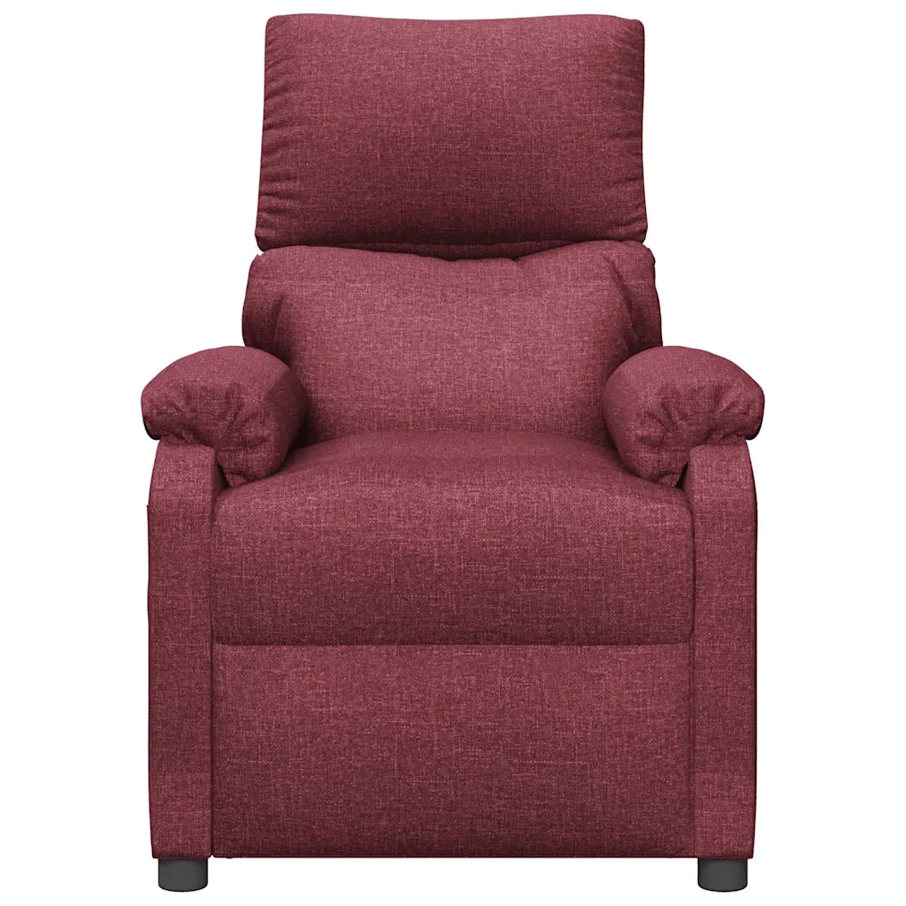 Poltrona Massaggiante Elettrica Rosso Vino in Tessuto 342462