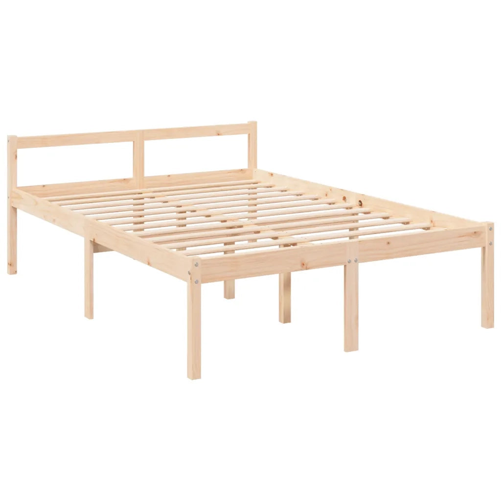 Letto per Anziani con Testiera-Struttura Letto per Anziani Small Double in Legno Massello 275641