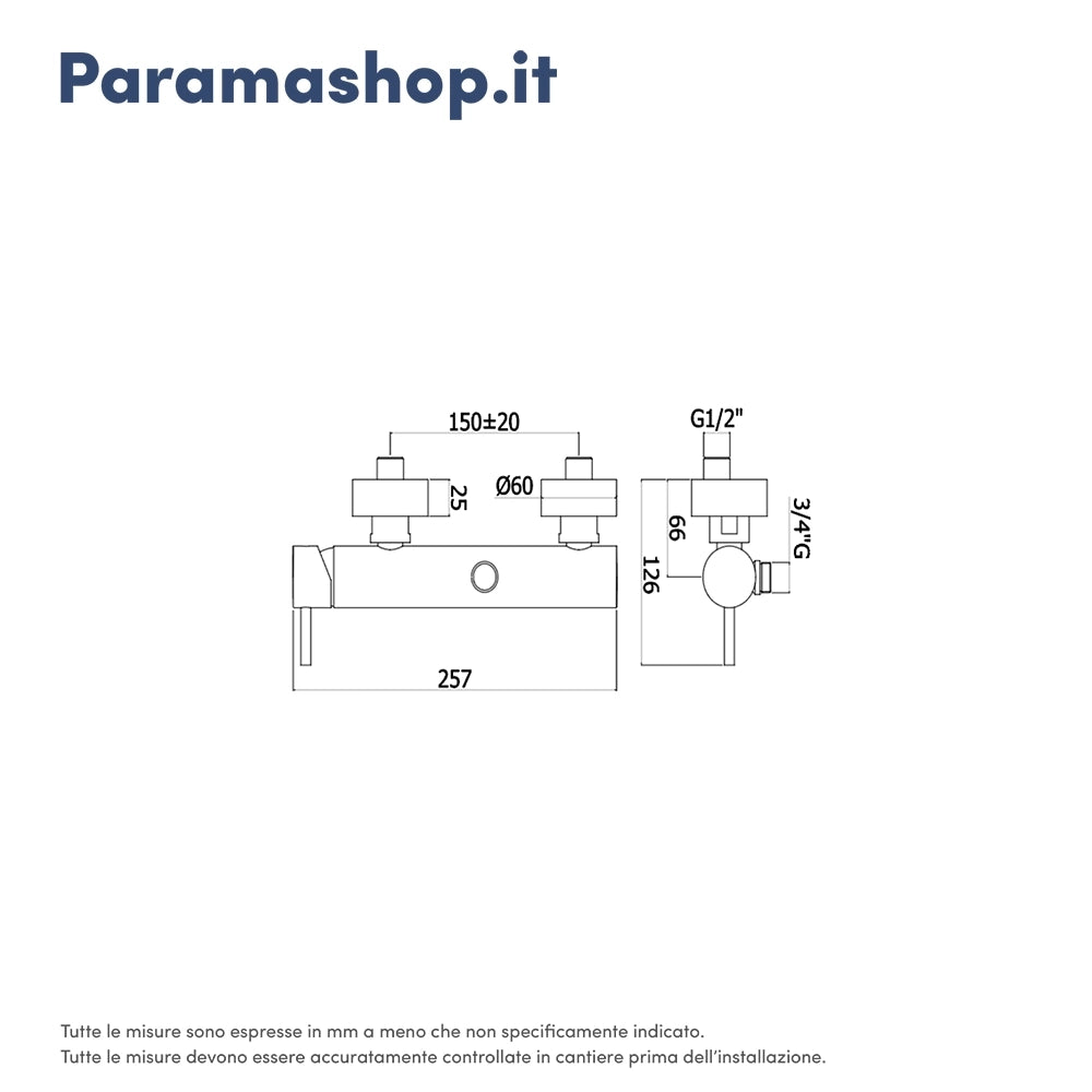 Paffoni miscelatore esterno doccia a muro cromato mod. Light