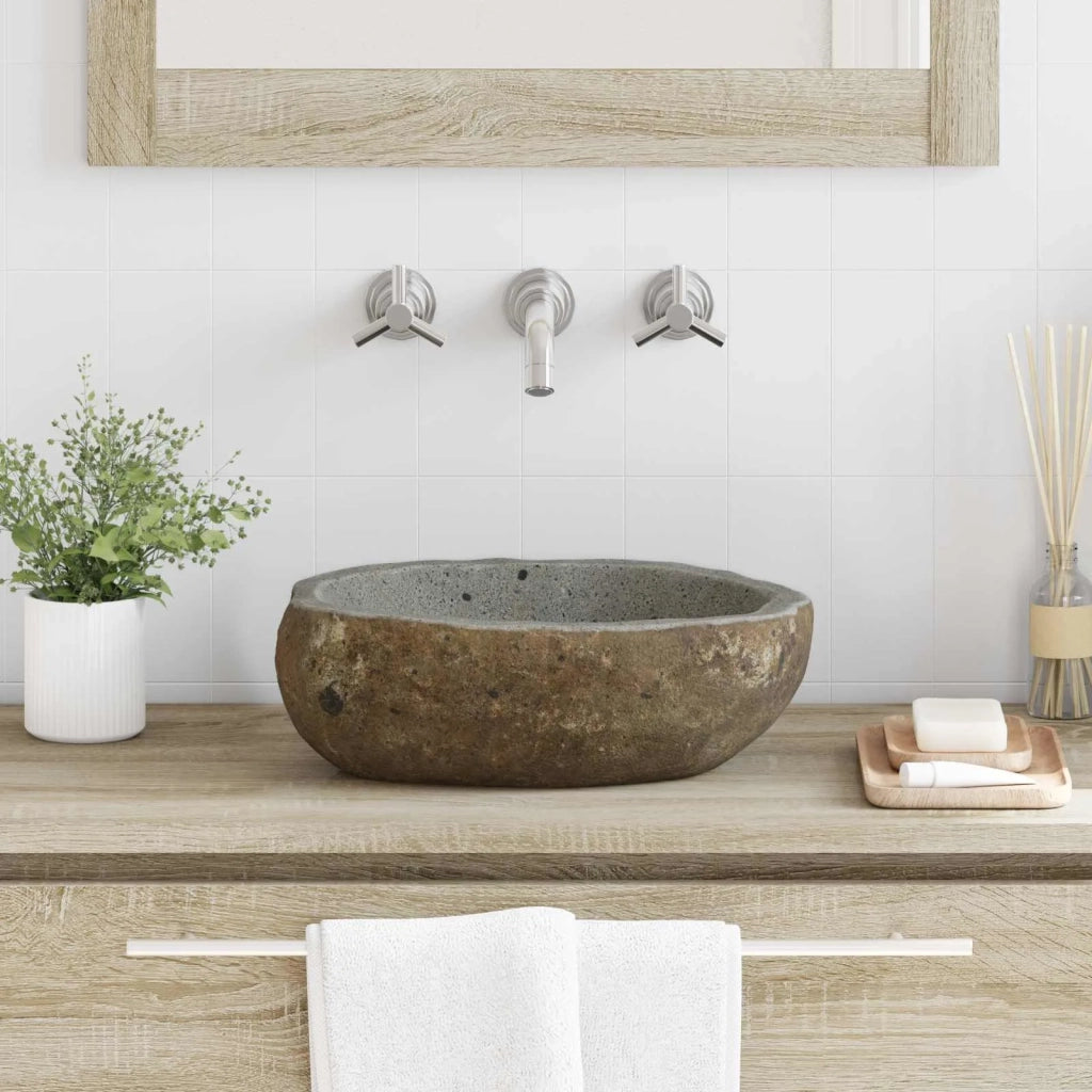 Basin in pietra fluviale (30-37) x (25-30) x 12 cm Pietra fiume CFW3965594