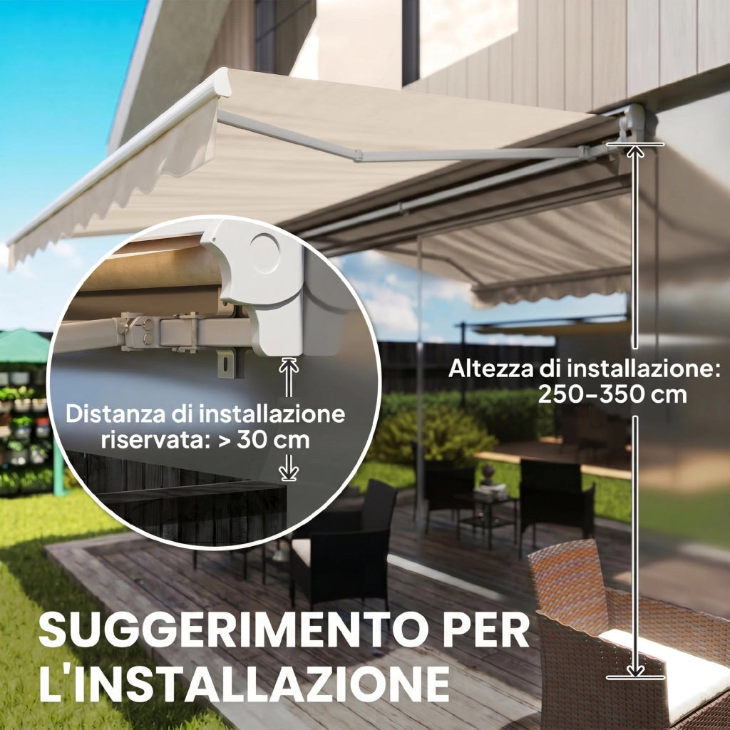 Tenda da Sole a Bracci per Esterno ¨C Minimal ¨C Beige 3x2.5m