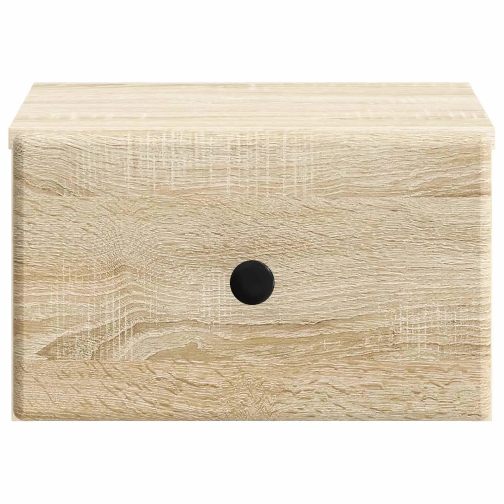 Set di 2 Comodini | Armadio da Notte | Mobiletto da notte a muro Rovere Sonoma 34,5 x 33 x 20 cm