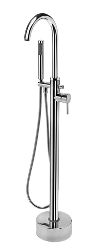 Zeda floor-mounted bath mixer with diverter and hand shower included
