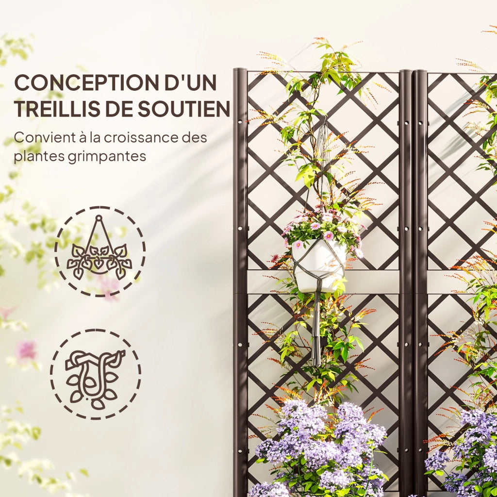 Letto da giardino rialzato con griglia ¨C Minimal ¨C 80x40x135 cm marrone