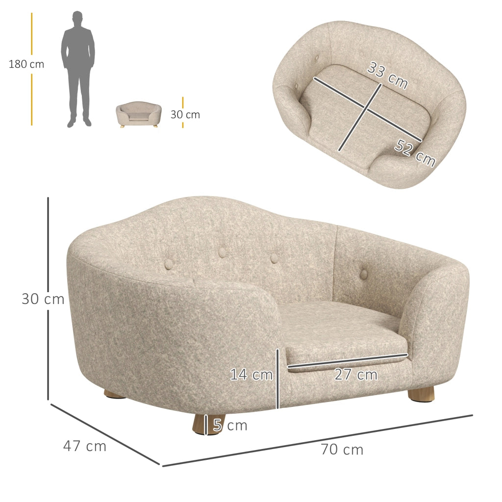 Letto per animali con cuscino ¨C Minimal ¨C crema 70x47x30 cm