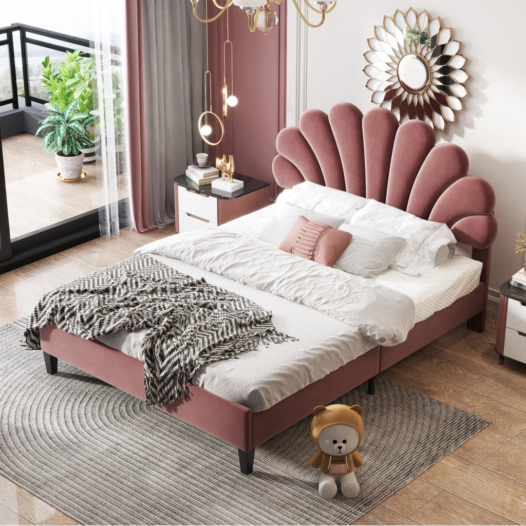 letto imbottito velluto rosso fagiolo 140 x 200 cm