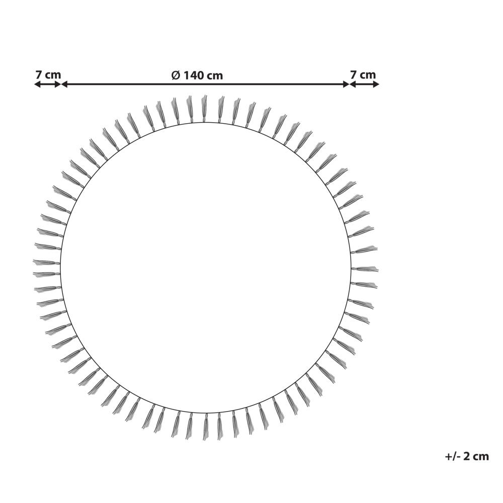 Tappeto Beige e Marrone Rotondo 140 cm Boho Rustico Spirale Intrecciato Fatto a mano Juta Naturale Camera da letto Soggiorno