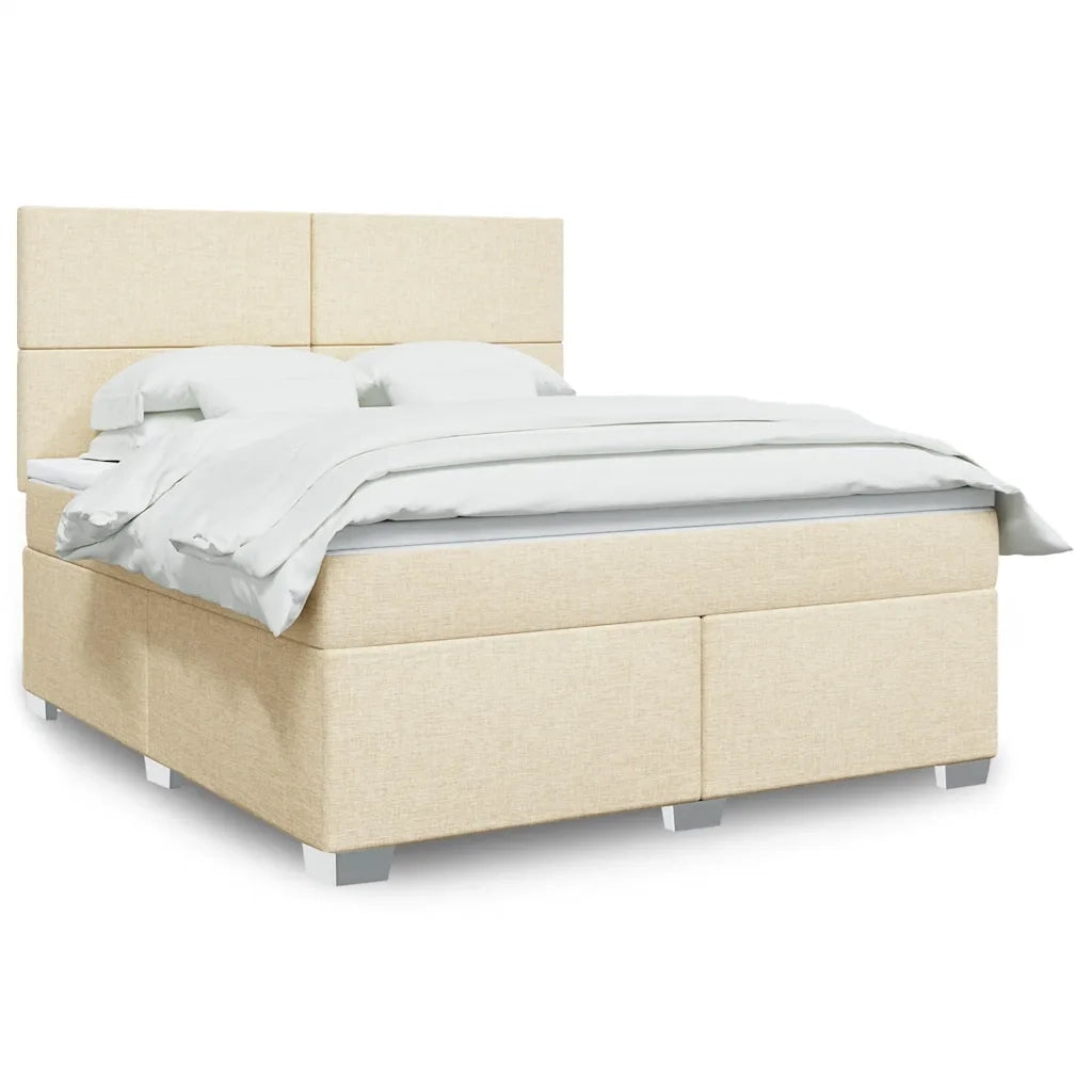 Giroletto a Molle con Materasso Crema 180x200 cm in Tessuto 3290565