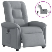 Poltrona | Sedia Relax Elettrica Reclinabile Grigio Chiaro in Tessuto