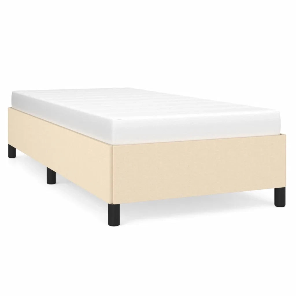 Letto singolo | Letto per adulti | Giroletto senza Materasso Crema 90x190 cm in Tessuto