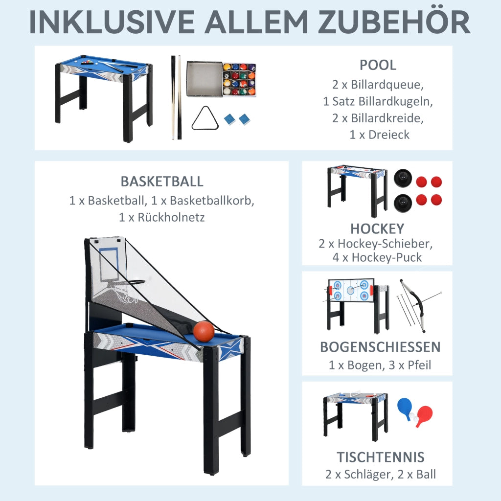 Tavolo da gioco 5 in 1 ¨C Minimal ¨C MDF, plastica, blu