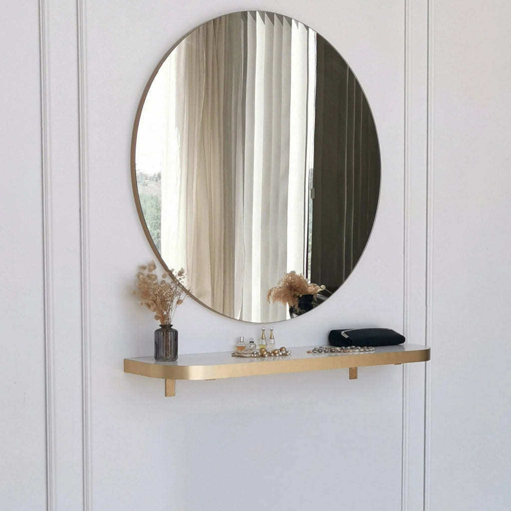 Gonnesa, Specchio Forma Rotondo, 90x90h cm oro