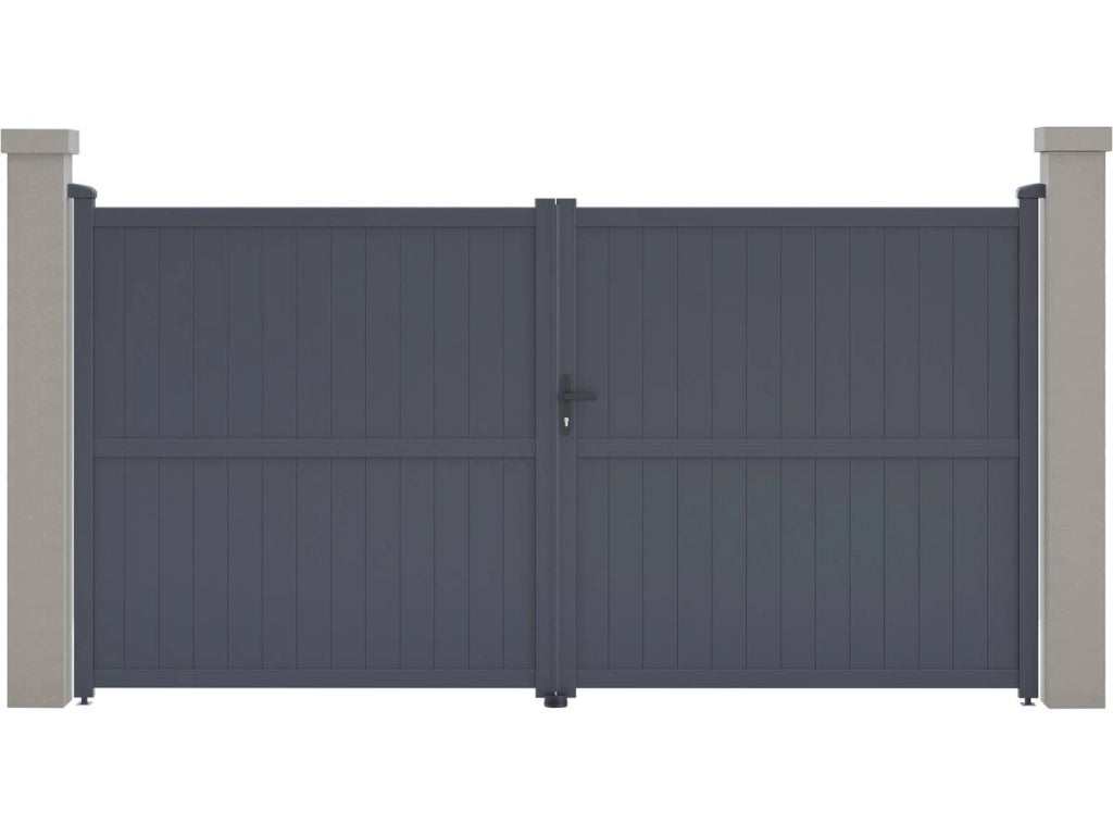 Cancello in alluminio "Maurice" - 349,5 x 180,9 cm - Grigio