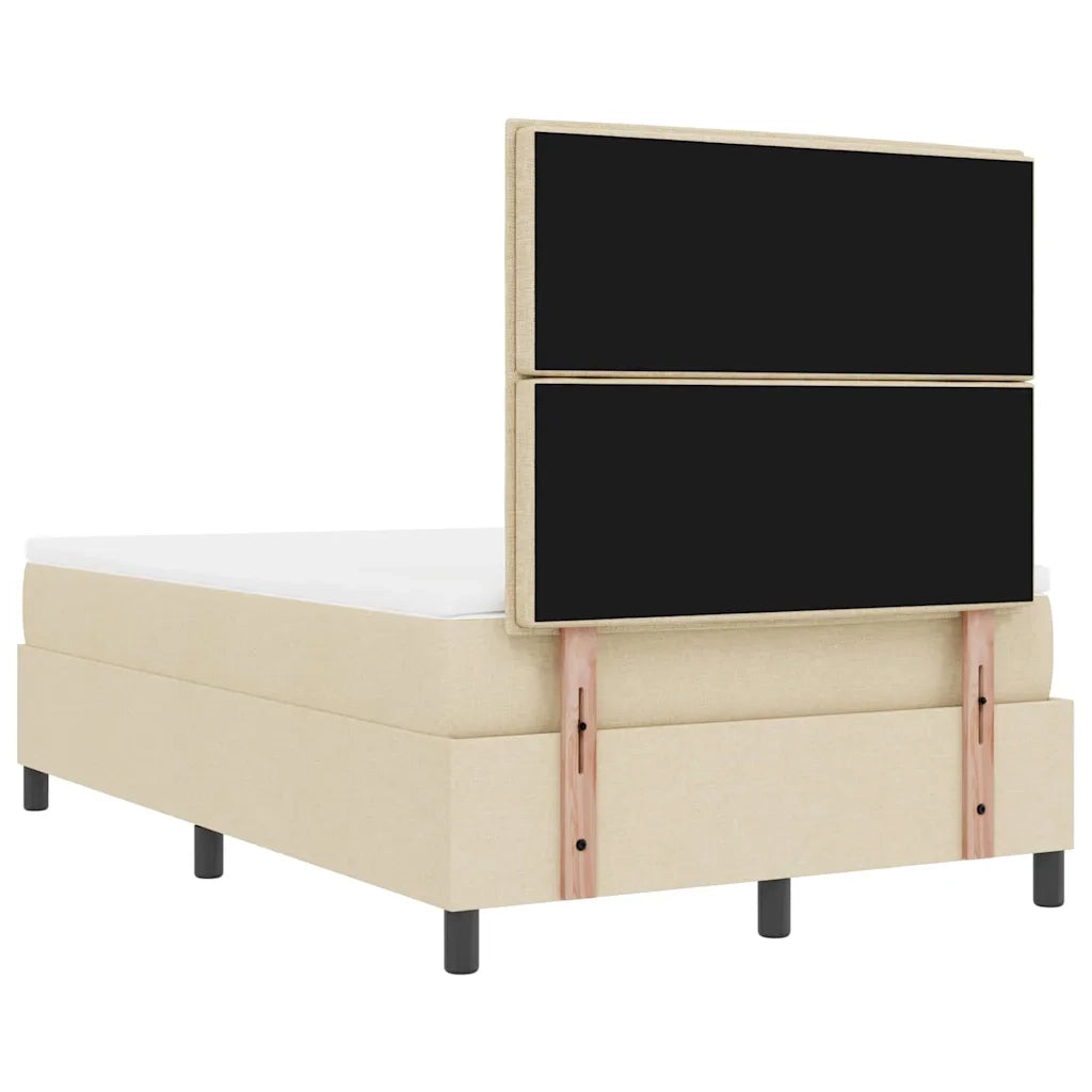Letto a molle con testiera Crema 120 x 190 cm Tessuto 3343979