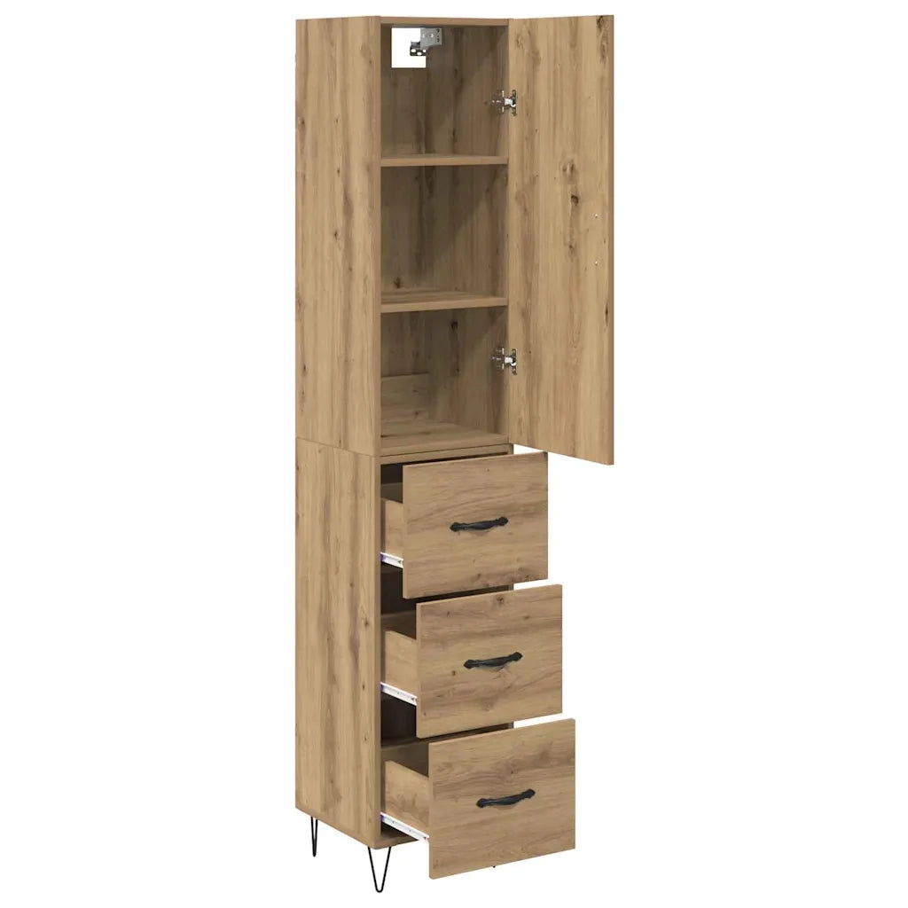 Credenza con Cassetto-Buffet-Armadio da cucina Rovere artigianale 69,5 x 34 x 180 cm 814507