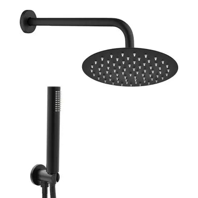 Set doccia nero opaco con braccio 33 cm soffione 25 cm e kit doccia