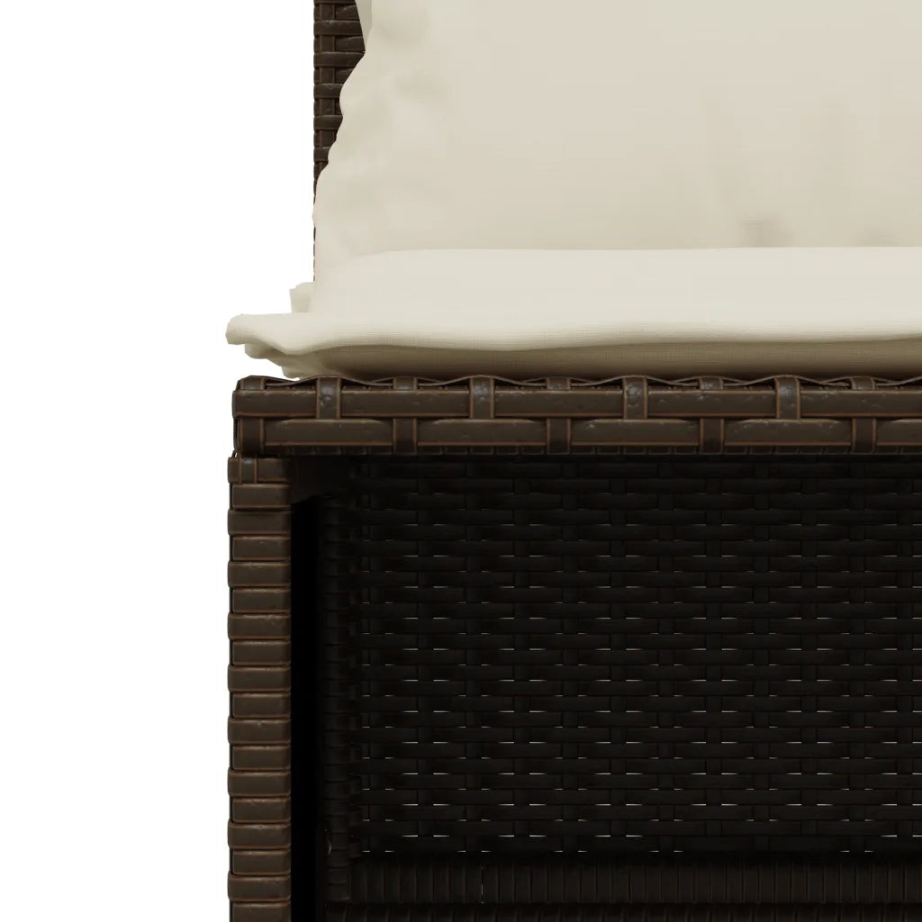Set Divano da Giardino 4 pz | Set Salotto da Giardino con Cuscini Marrone in Polyrattan