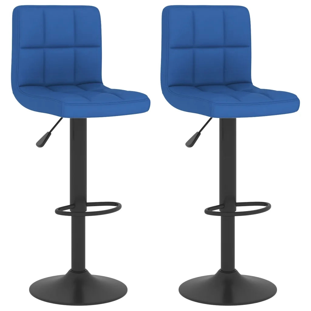 Sgabelli da Bar 2 pz Blu in Tessuto 334286