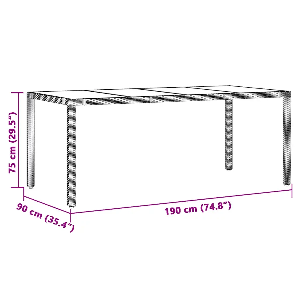 Set Bistrò da Giardino 9 pz con Cuscini in Polyrattan Nero 3277140