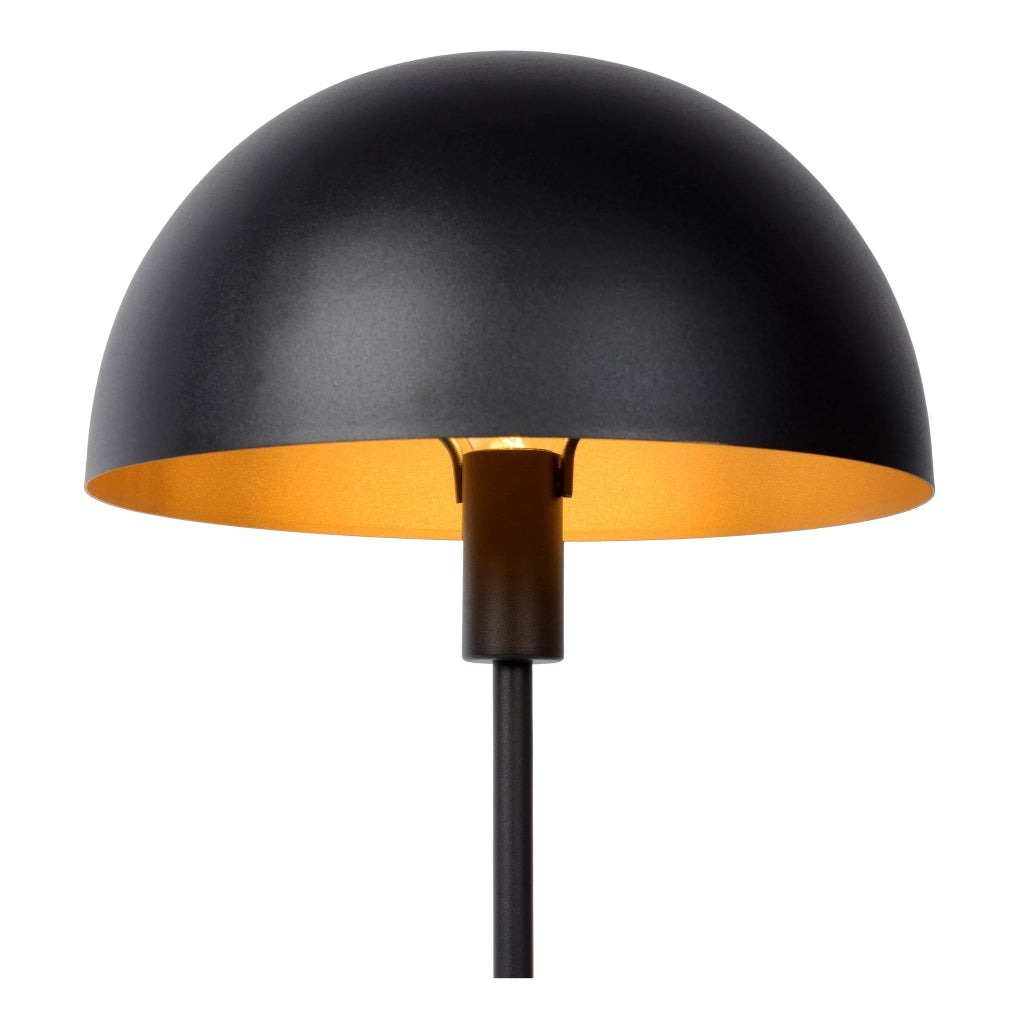 Lampada da tavolo Siemon nera Lucide E14 40 cm acciaio