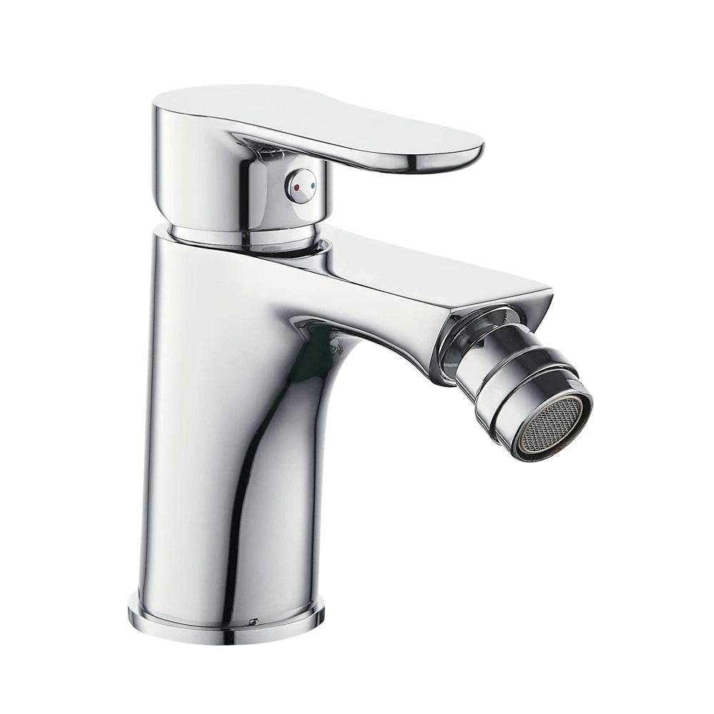 Set miscelatore lavabo bidet con piletta e doccia con deviatore cromo lucido Selma