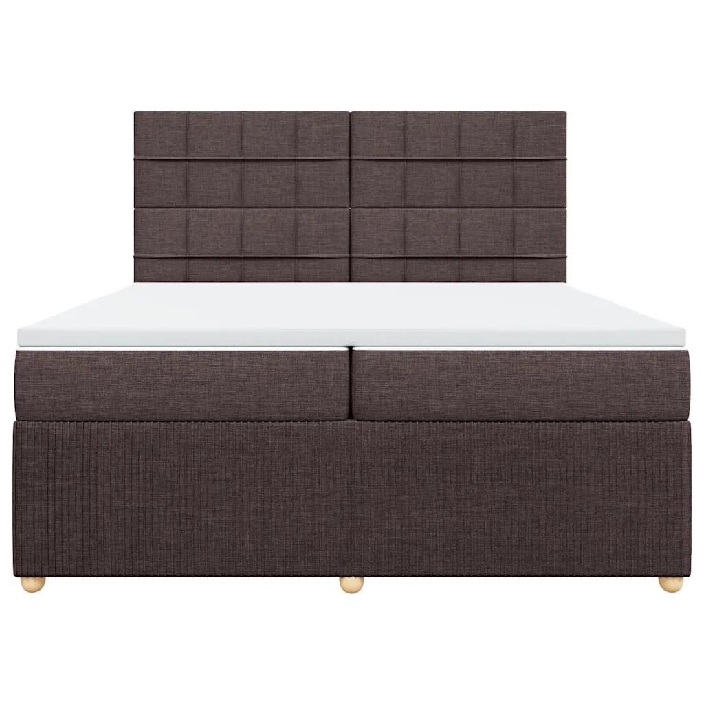 Giroletto a Molle con Materasso Marrone Scuro 200x200cm Tessuto 3294466