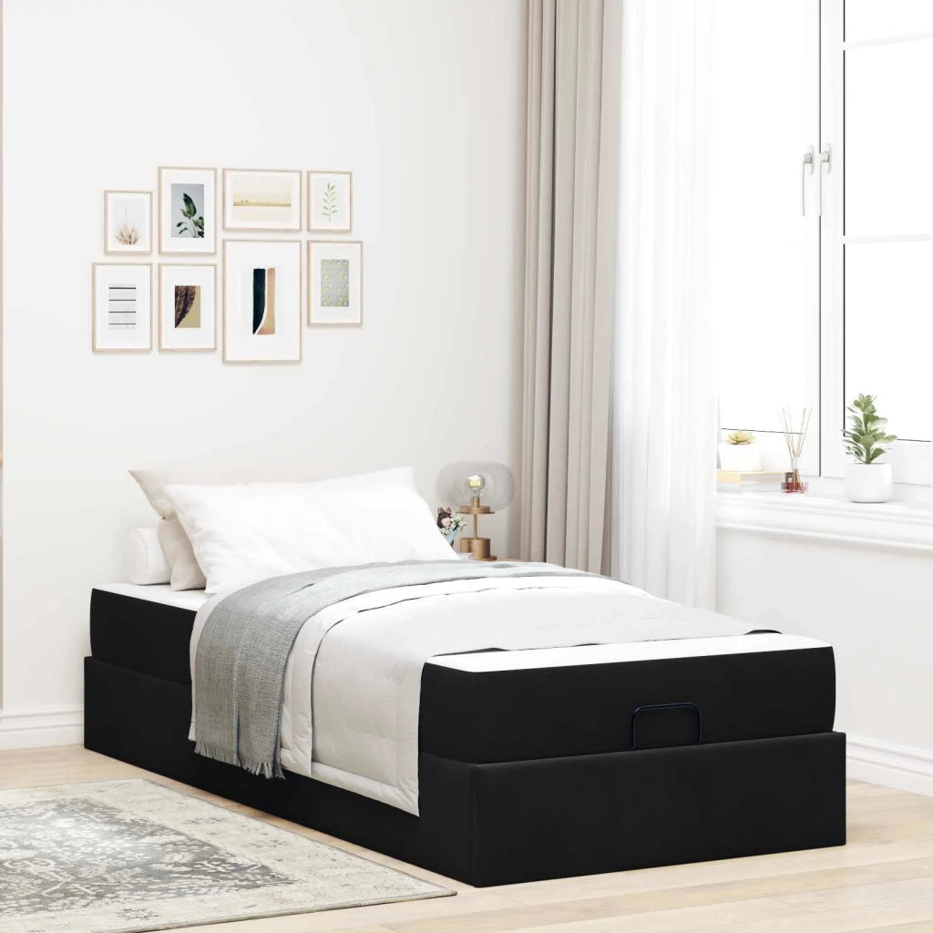 Struttura letto con materasso 2 pcs-Giroletto Nero Velluto 835864