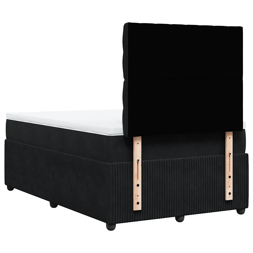 Giroletto a Molle con Materasso Nero 120x190 cm in Velluto 3294594