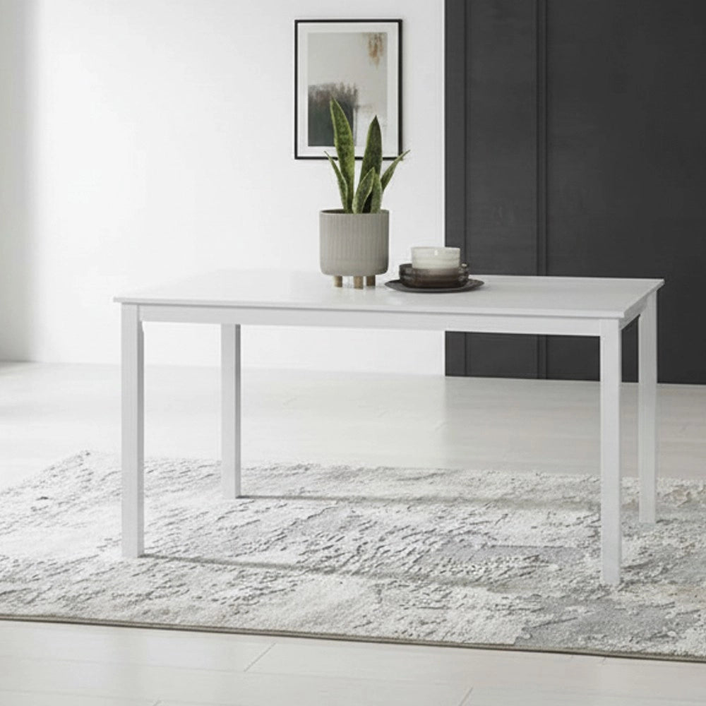 Tavolo rettangolare bianco opaco laccato Dori 140x80x74H