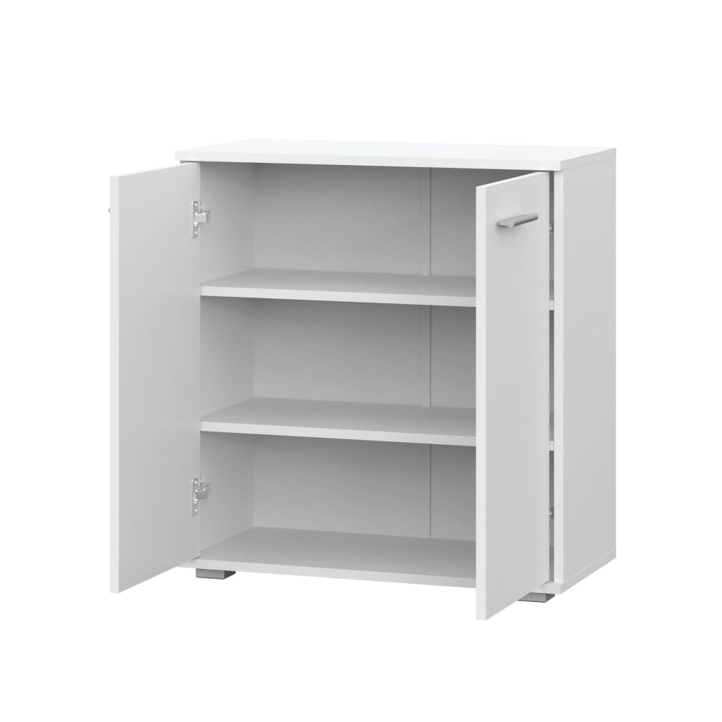 Commode FAUSKE - Capiente - 2 Porte - Bianco - Larghezza 69 cm, Altezza 74 cm, Profondit? 34 cm