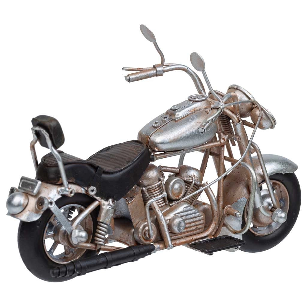 Moto in metallo argento 19x8,5x11h