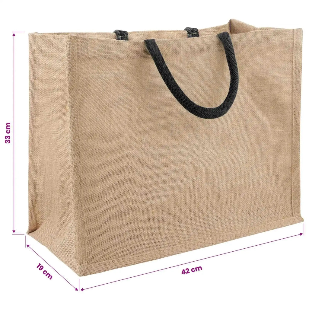 Borse in juta 5 Naturale e Nero 42 x 33 x 19 cm 100% Juta Tossa 42012281