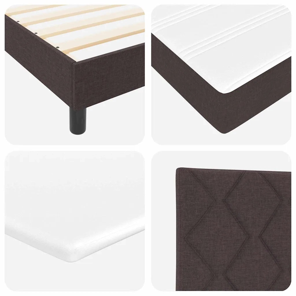 Letto a molle con cuscino Marrone Scuro 200 x 80 cm Tessuto 3341135