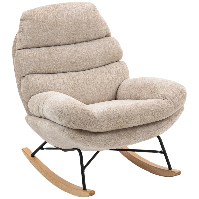 SEDIA A DONDOLO Imbottita 80x103x91 cm Crema