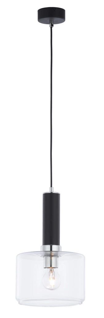 Lampada a sospensione VANES Jupiter nero/cromo E27 15W